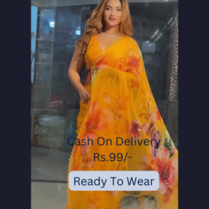 Yellow Banarasee Handwoven Crushed Tissue Saree with Multicolor Lace – A Regal Touch of Elegance