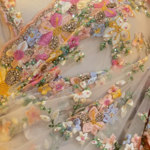 Hand-Embroidered Floral Net Saree – 5 Dreamy Shades