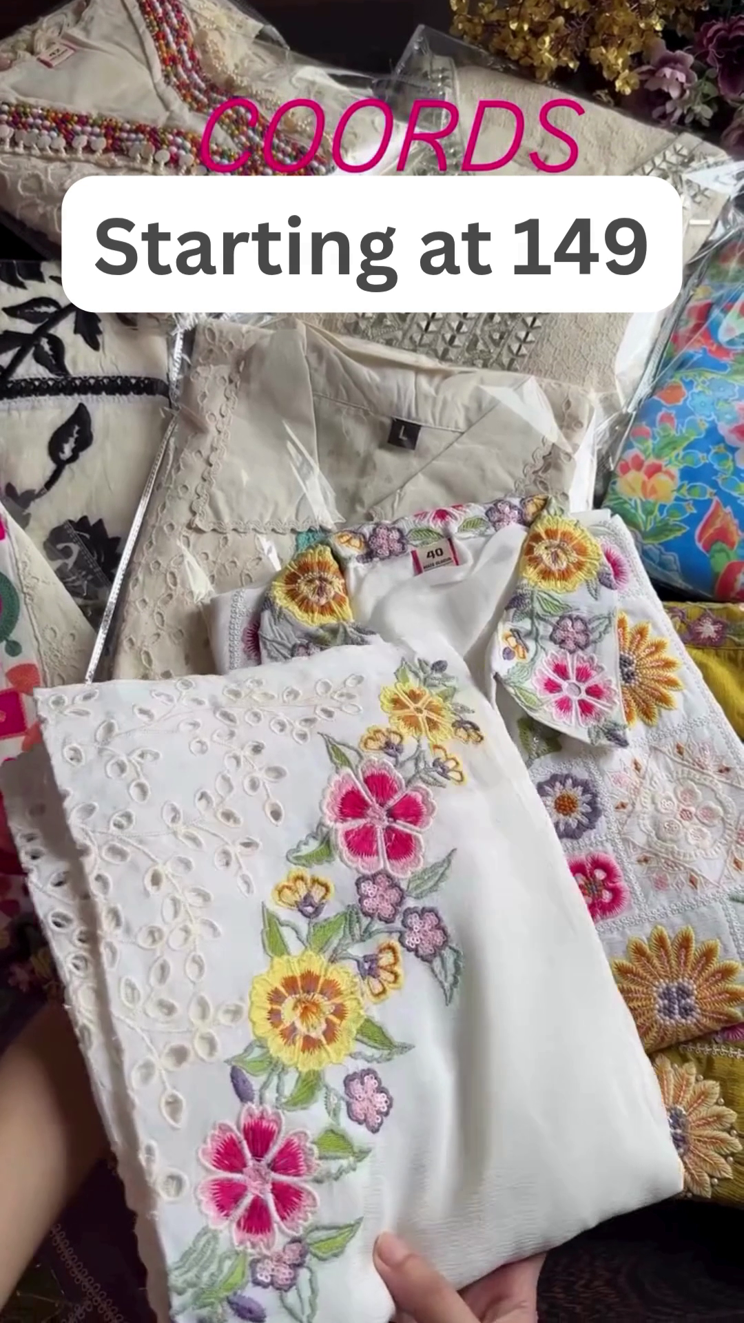 Royal Purple Silk Coord Set with Intricate Circular Embroidery - Image 2