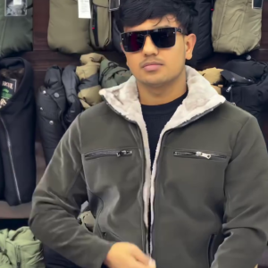 Stylish Olive Green Winter Jacket with Fur Lining