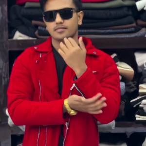 Bold Red Biker-Style Jacket for Statement Winter Fashion