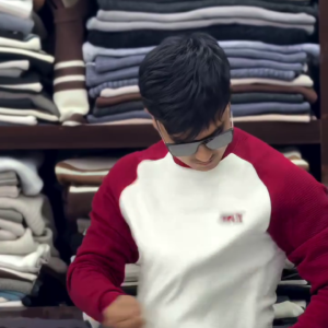 Sporty Red & White Raglan Sweatshirt for Casual Everyday Comfort