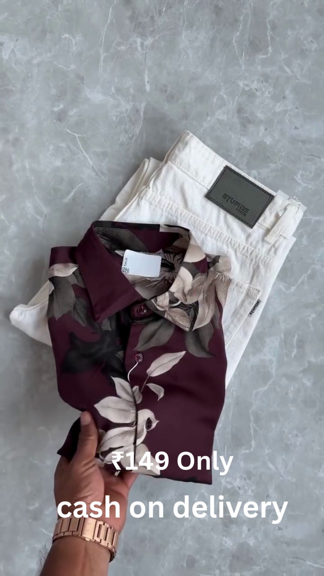 Men’s Floral Print Shirt with Denim – Trendy Combo at ₹149 | Cash on Delivery - Image 9