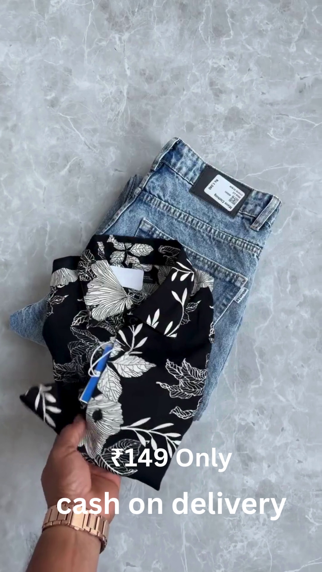 Men’s Floral Print Shirt with Denim – Trendy Combo at ₹149 | Cash on Delivery - Image 8