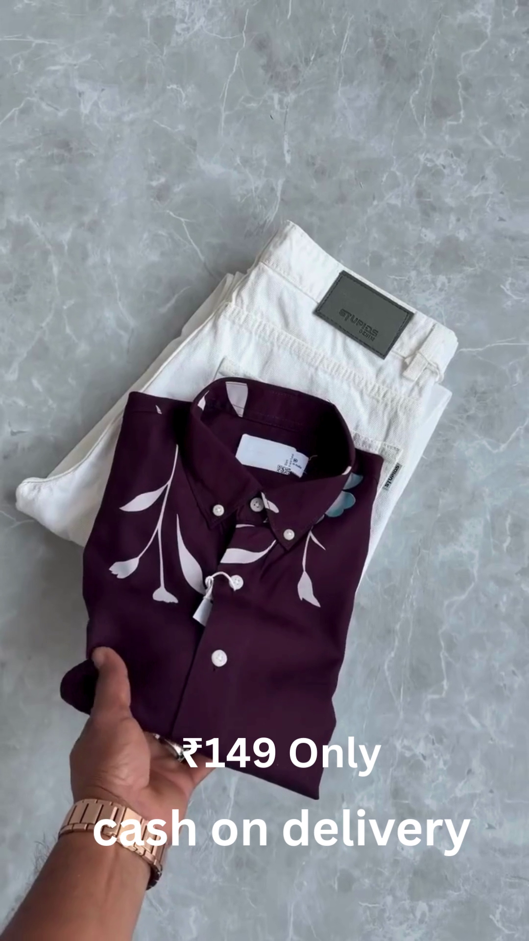 Men’s Floral Print Shirt with Denim – Trendy Combo at ₹149 | Cash on Delivery - Image 6