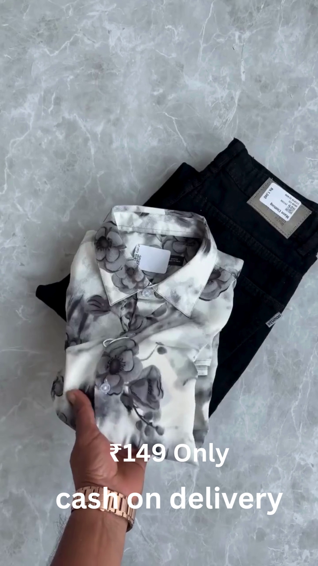 Men’s Floral Print Shirt with Denim – Trendy Combo at ₹149 | Cash on Delivery - Image 4