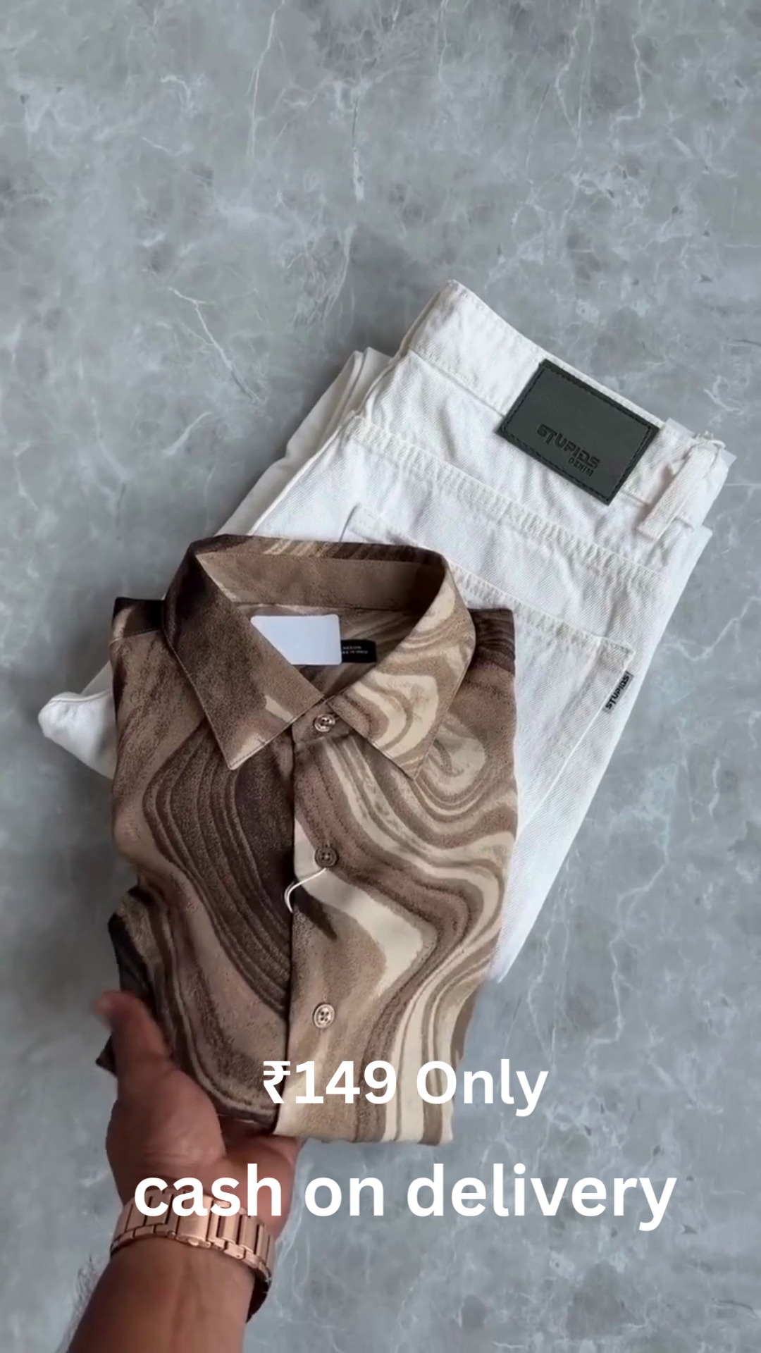 Men’s Floral Print Shirt with Denim – Trendy Combo at ₹149 | Cash on Delivery - Image 2